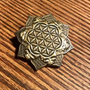 GRATEFUL DEAD STEAL YOUR FACE FLOWER OF LIFE THE LIGHTNING WILL PIN /BROOCH